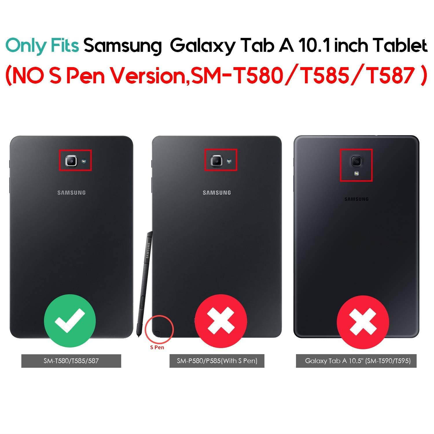 ProCase Samsung Galaxy Tab A 10.1 Case - Stand Folio Case Cover for Galaxy Tab A 10.1" Tablet SM-T580 T585 T587 (NO S Pen Version), with Multiple Viewing Angles, Document Card Pocket -Teal