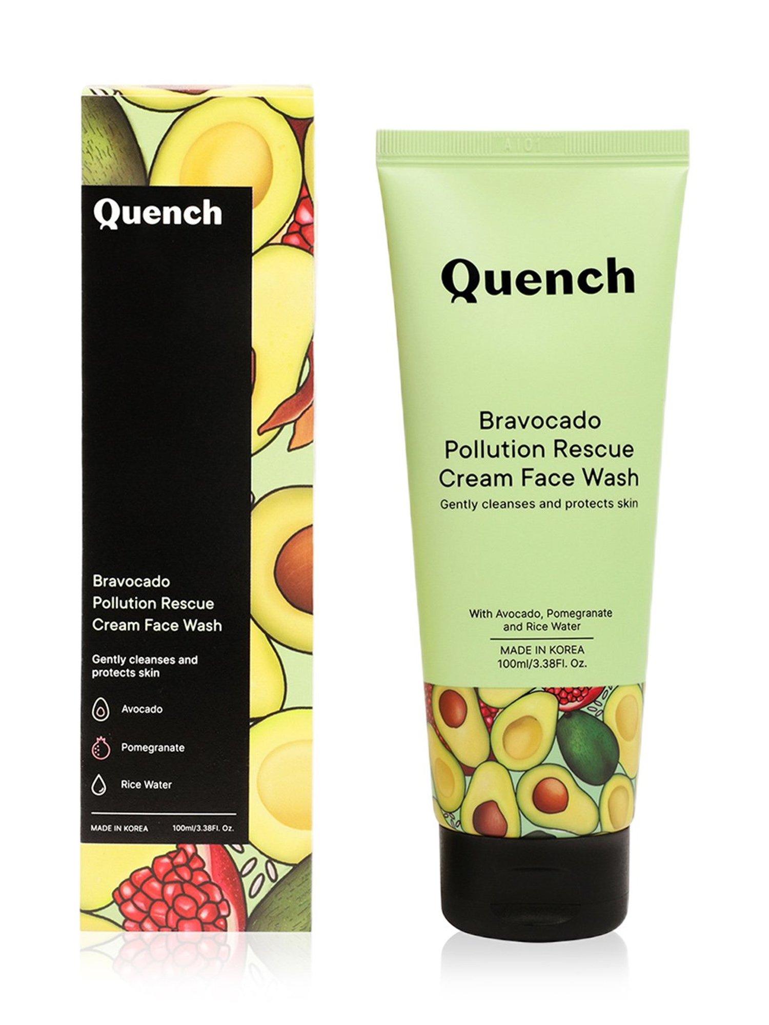 Quench Bravocado Pollution Rescue Cream Face Wash - 100 ml