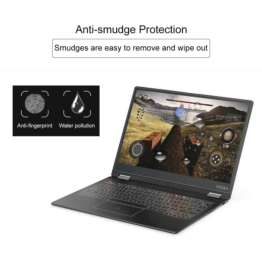 0.4mm 9H Surface Hardness Full Screen Tempered Glass Film for Lenovo YOGA A12