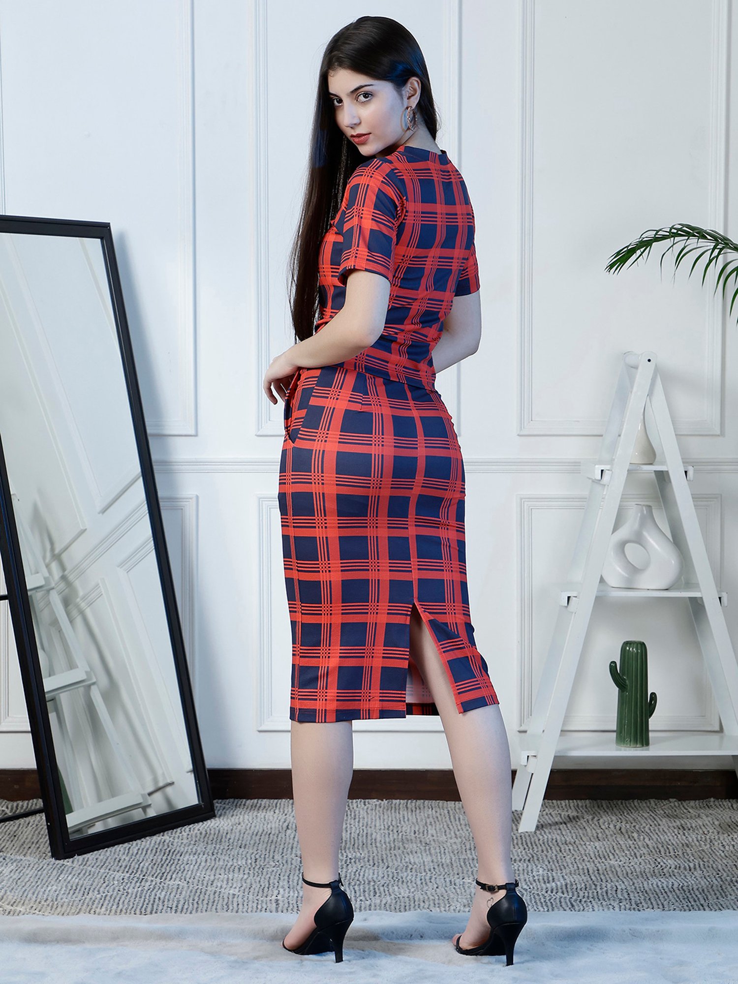NEUDIS Red & Navy Checks Co-Ord Set