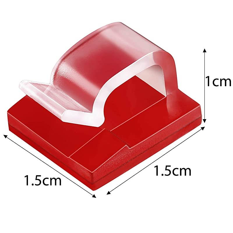 100 Pieces Mini Outdoor Cable Clips with Adhesive Tapes Light Clips Decoration Clips Self Adhesive Hooks Wire Holder for Christmas and Fairy Light Clear Small