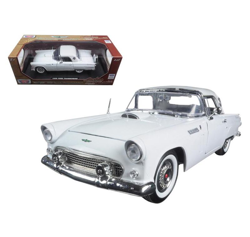 1956 Ford Thunderbird White "Timeless Classics" 1/18 Diecast Model Car by Motormax