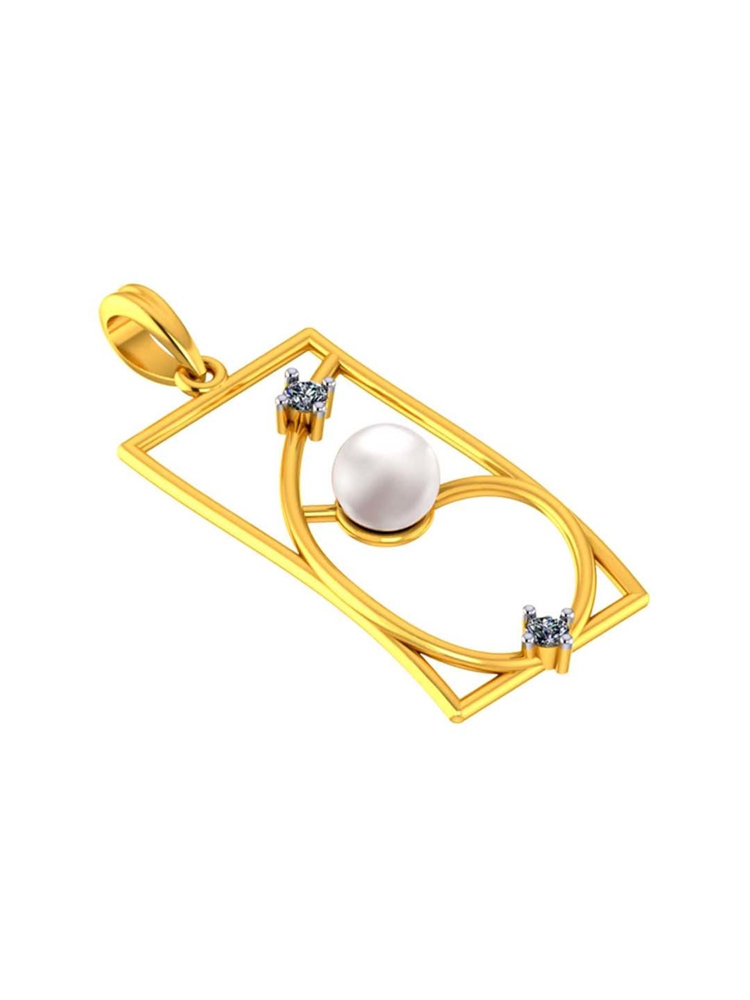 Mia by Tanishq Dual Radiance 18k Gold & Diamond Pendant with Chain