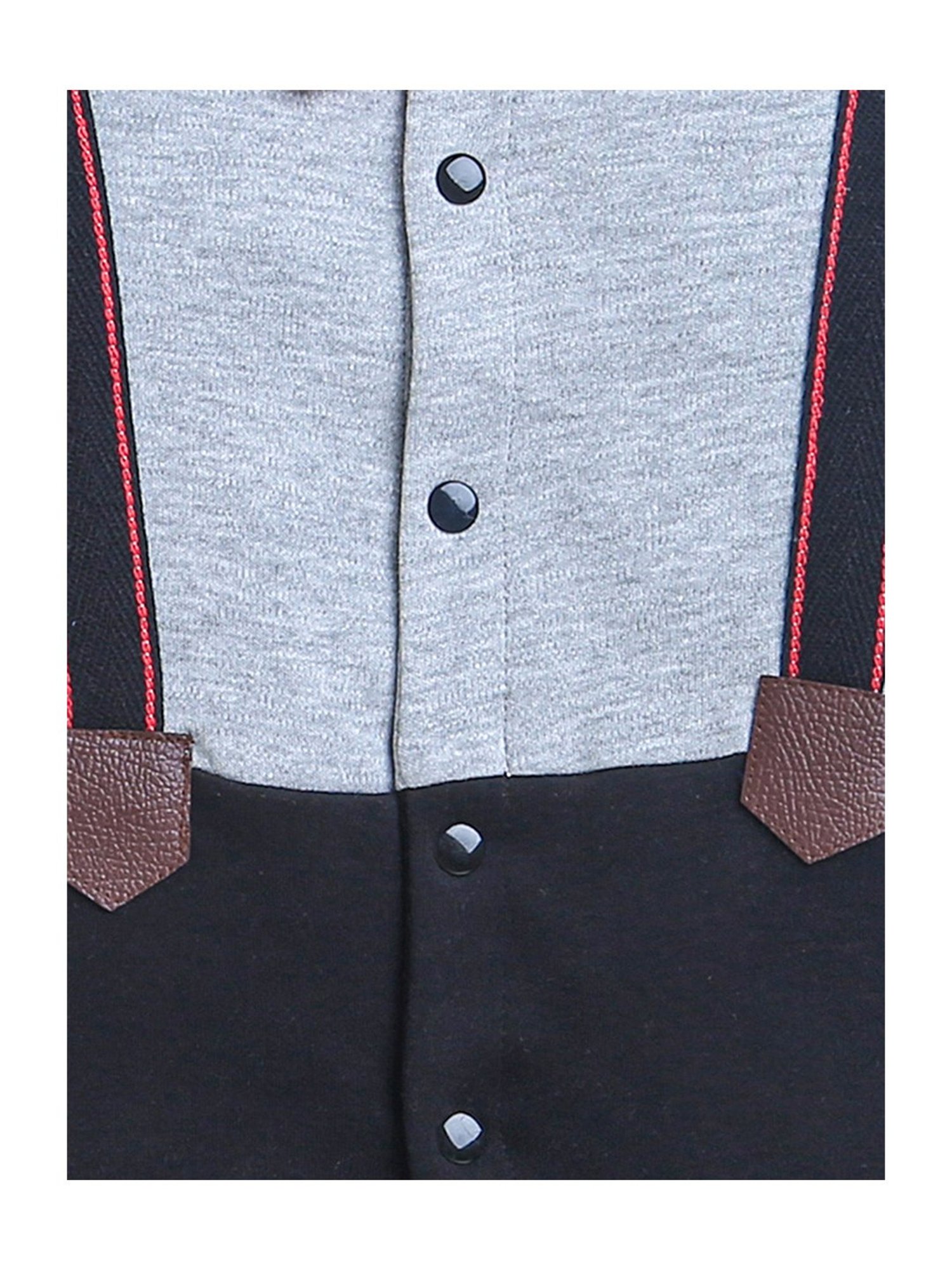 Bumzee Kids Grey & Black Textured Romper