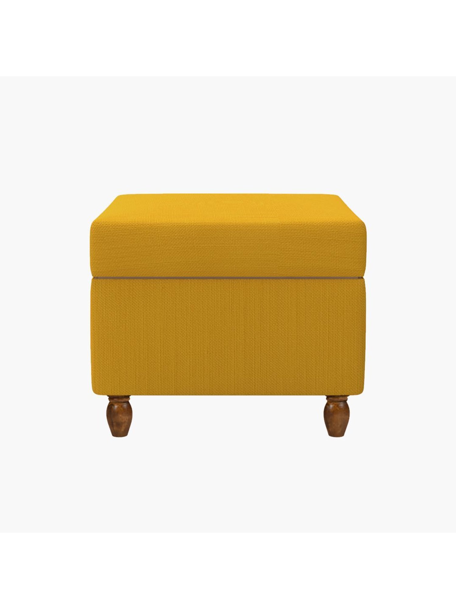 Chumbak Sahara Mustard Mango Wood Modern Trunk Storage Ottoman