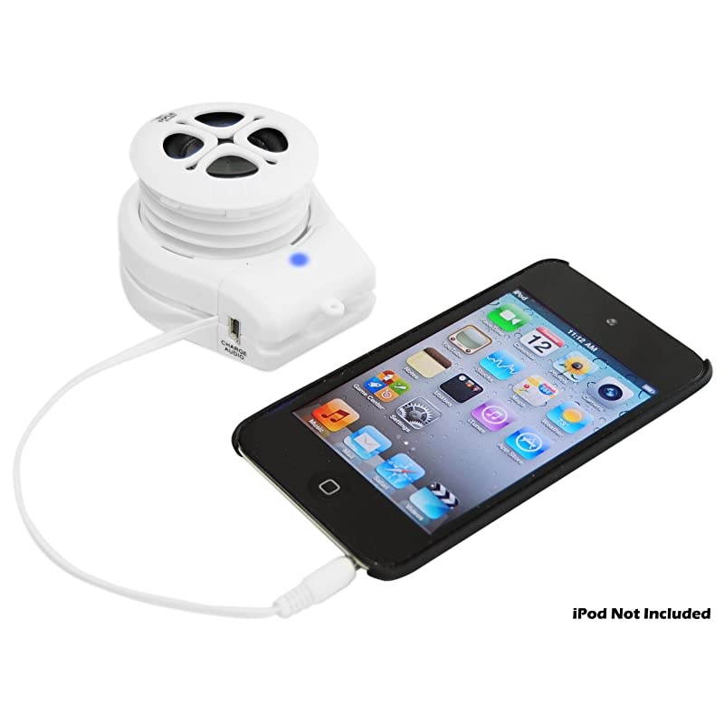 Home PMS6W Chainable Rechargeable Mini Capsule Speakers with Bass Expansion For iPod/iPhone/Sansa, BlackBerry (White)