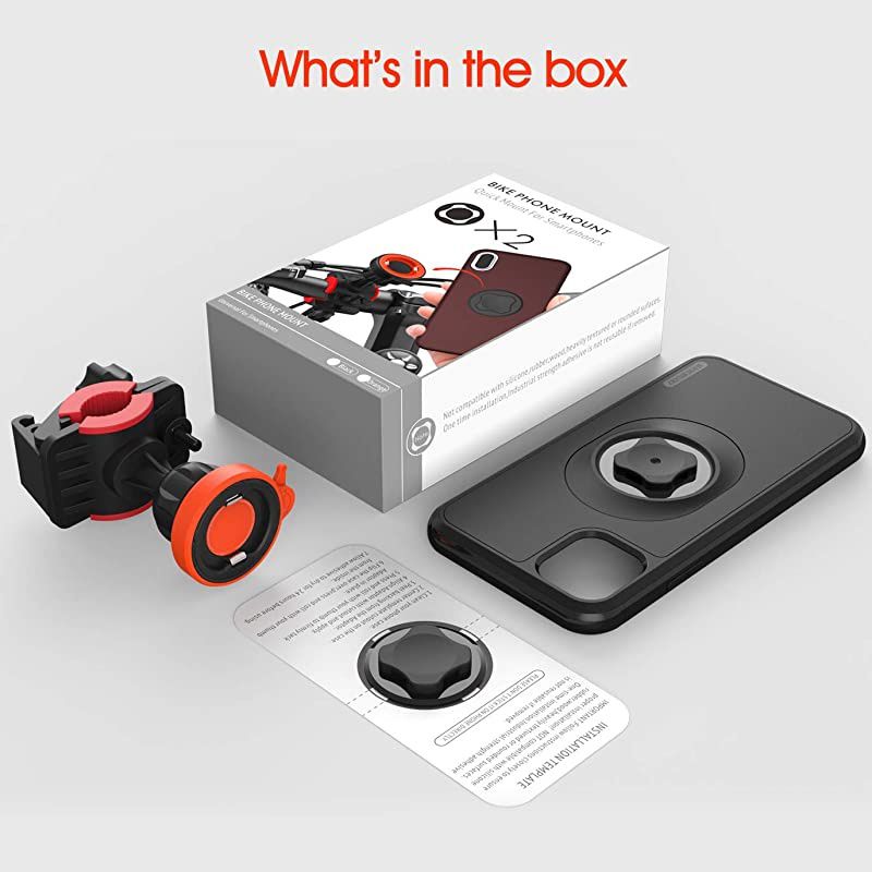 Bicycle Phone Mount with Shockproof Case For iPhone 11 ProMotorcycle Handlebars Cell Phone Holder Built Quick Mount 360 Rotation Adjustable StandMountain Road Bike Cycling Kit iPhone 11 Pro