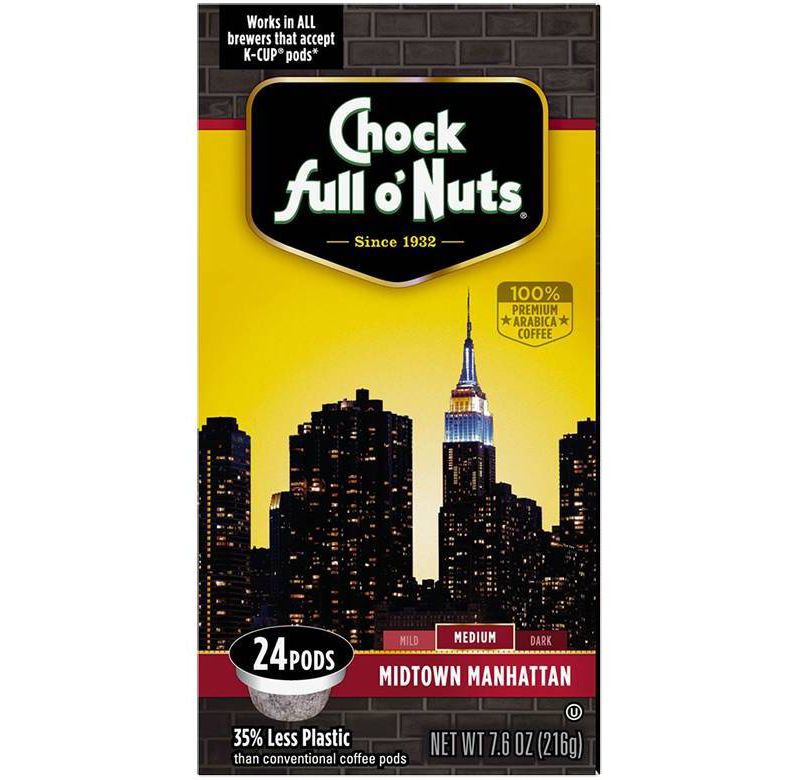 Chock Full MidTown Medium Roast Coffee -Single Cup - 24ct/5.7oz