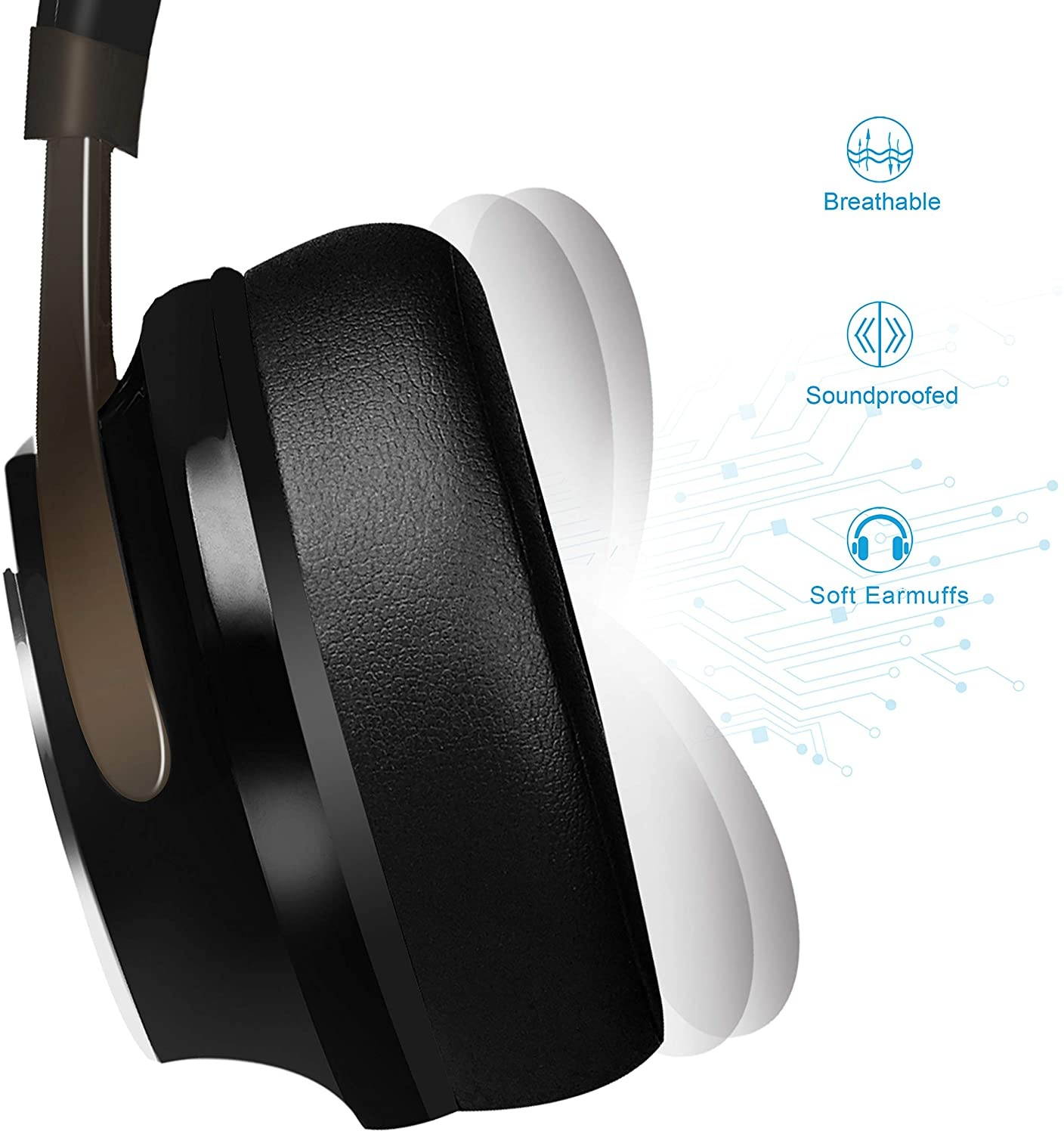 Bluetooth Headphones Riwbox XBT-880 Wireless Bluetooth Headphones Over Ear with Microphone and Volume Control Wireless and Wired Foldable Headset for iPhone/iPad/PC/Cell Phones/TV (Black&Grey)