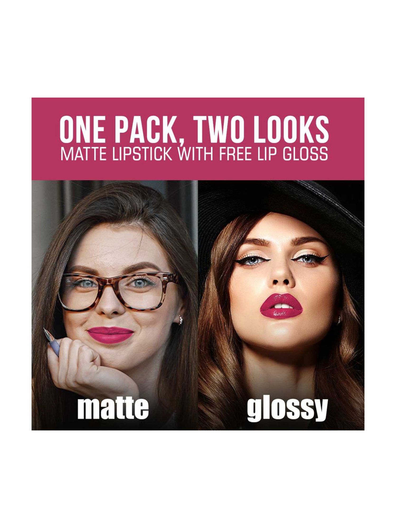 Neud Matte Liquid Lipstick Combo Peachy Pink & Supple Candy with Two Lip Gloss Free