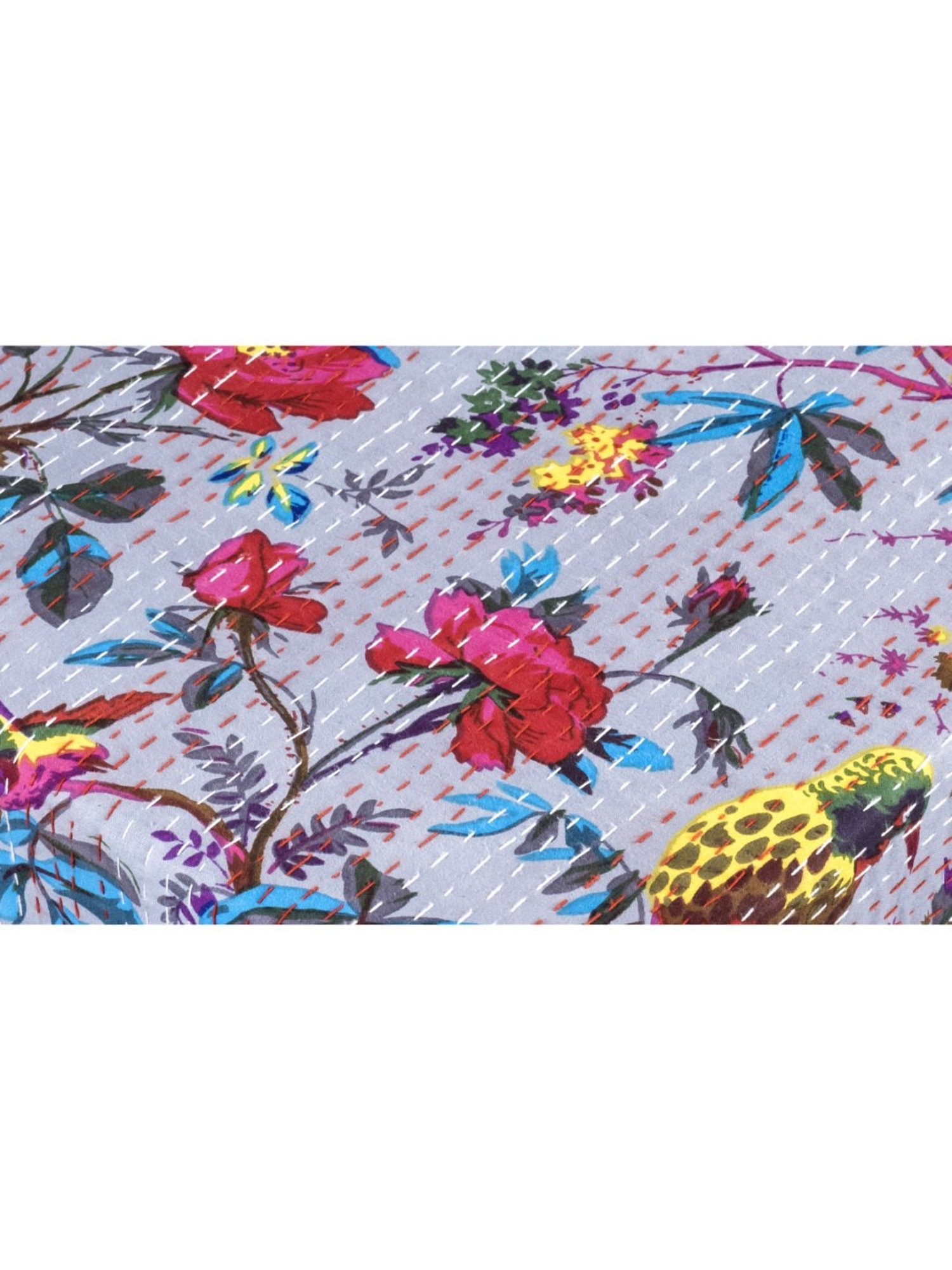 Ikiriya Verona Printed Brown & Blue Wood Stool