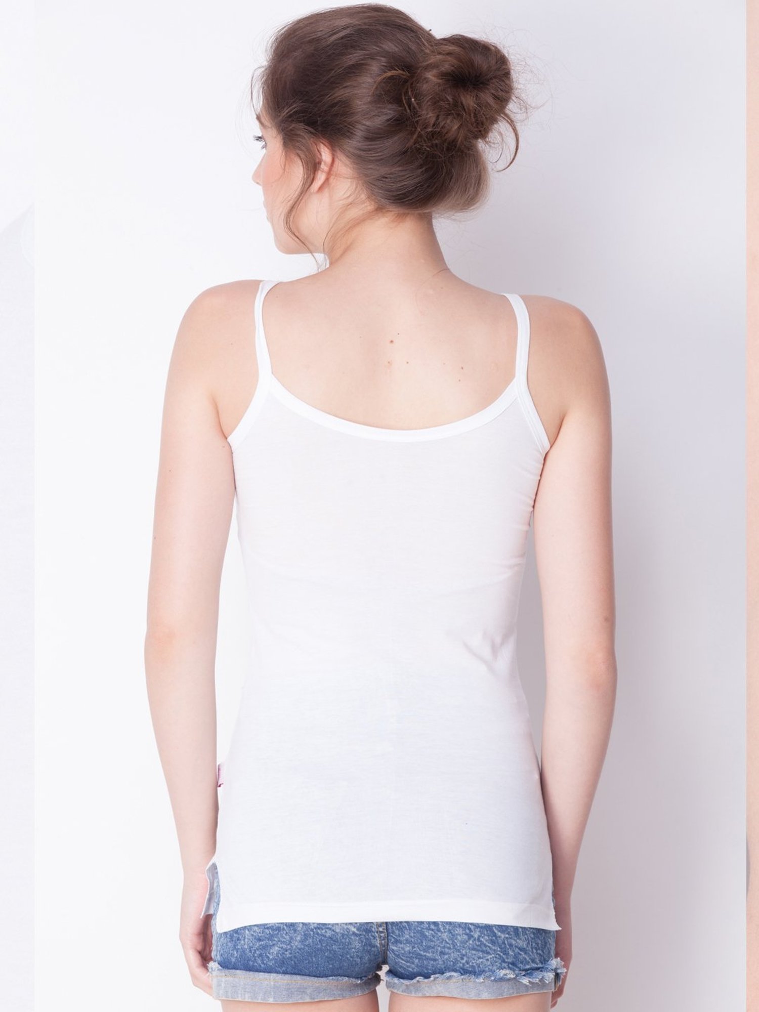 Dollar Missy White Cotton Camisole - Pack of 3