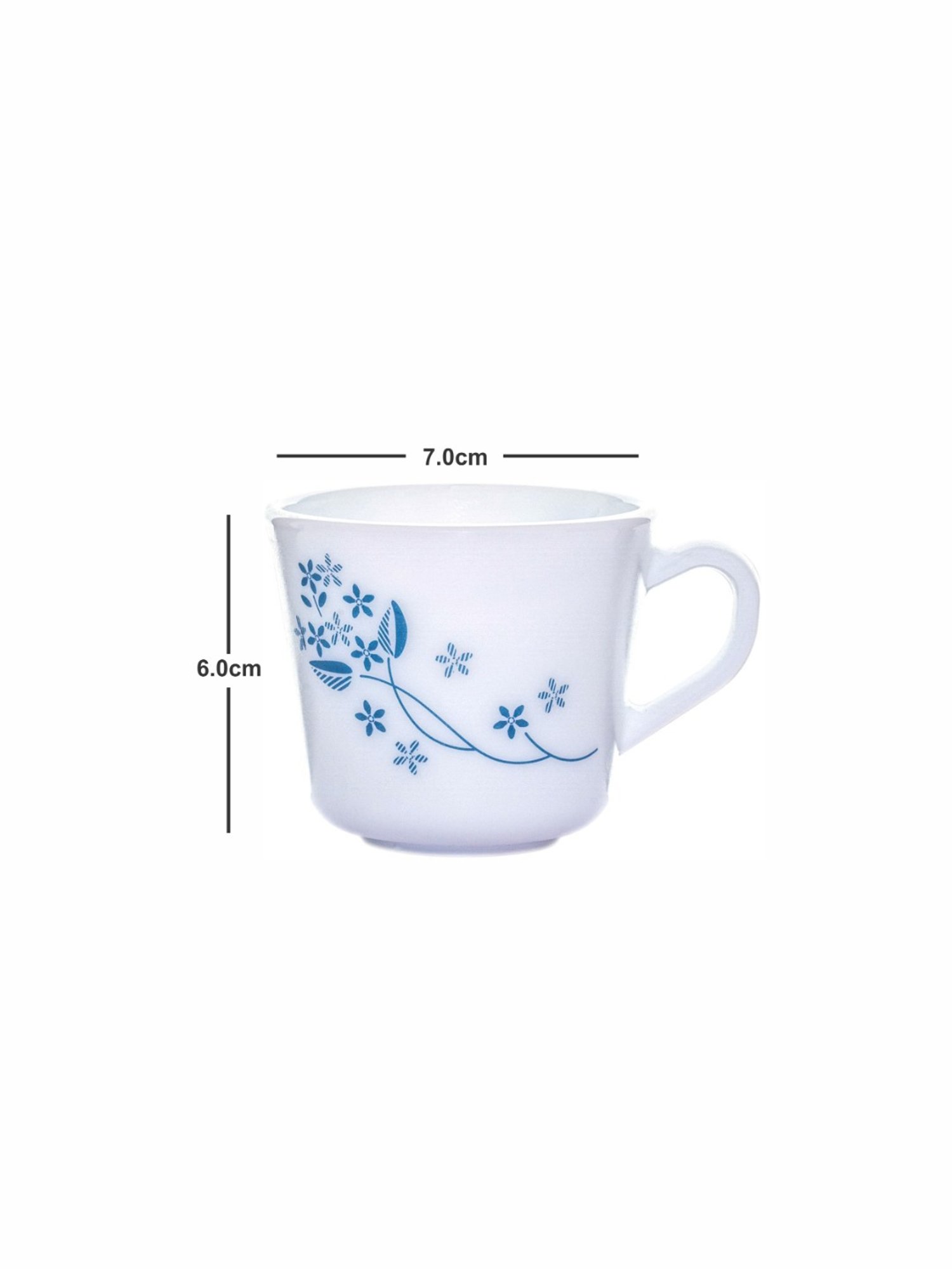 Larah by Borosil White Ceramic Opalware Mug - Set of 6 160ml