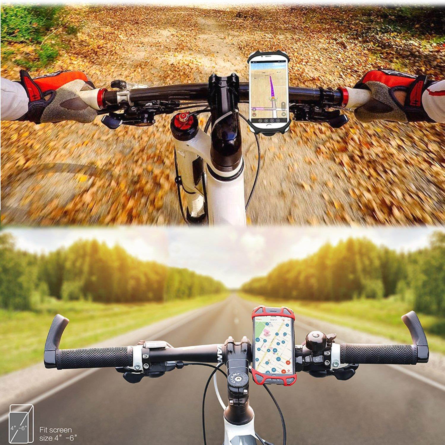 Bike Cell Phone Mount Holder Bicycle Motorcycle Stroller ATV MTB Golf Cart Handlebar Samsung Galaxy S9 Plus, S9, Note 8/9,S8, S8 Plus, S7, Note 5, J7, J7V, Sky PRO, Prime, Perx, J3, J3V (Black)
