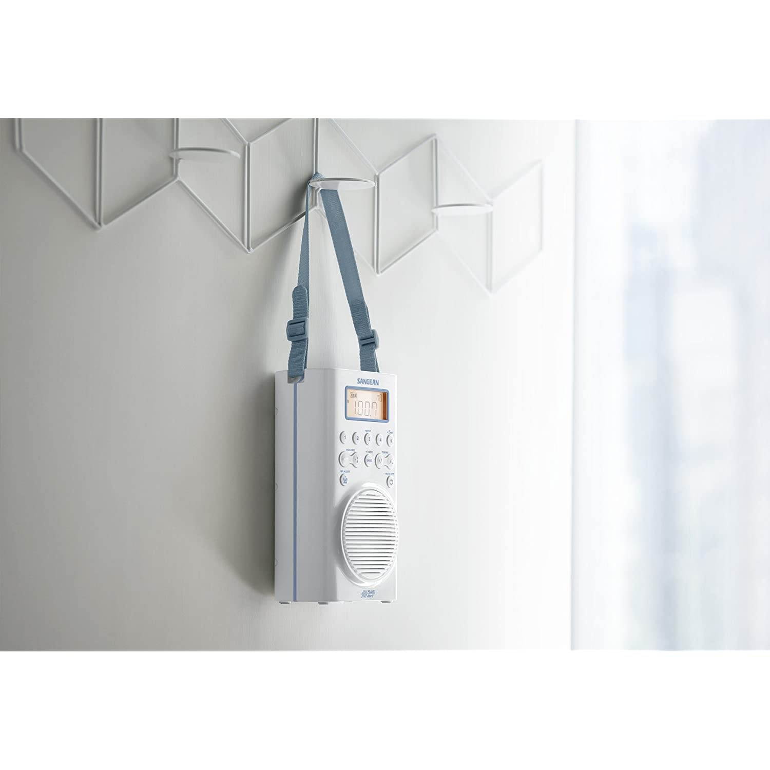 Sangean H205 AM/FM Weather Alert Waterproof Shower Radio