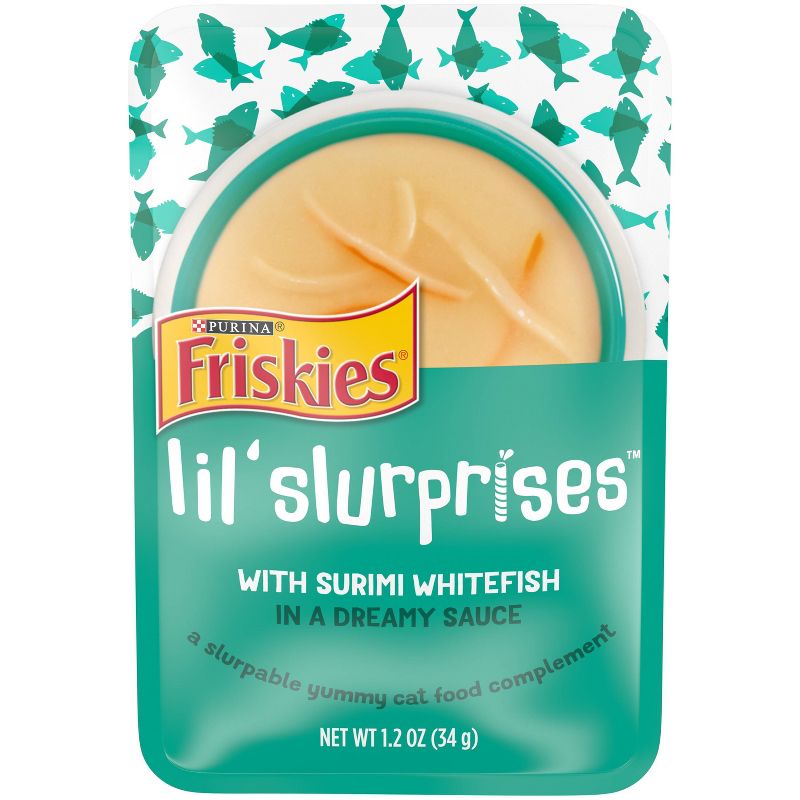 Friskies Lil' Slurprises Compliments Surimi Whitefish Wet Cat Food - 1.2oz