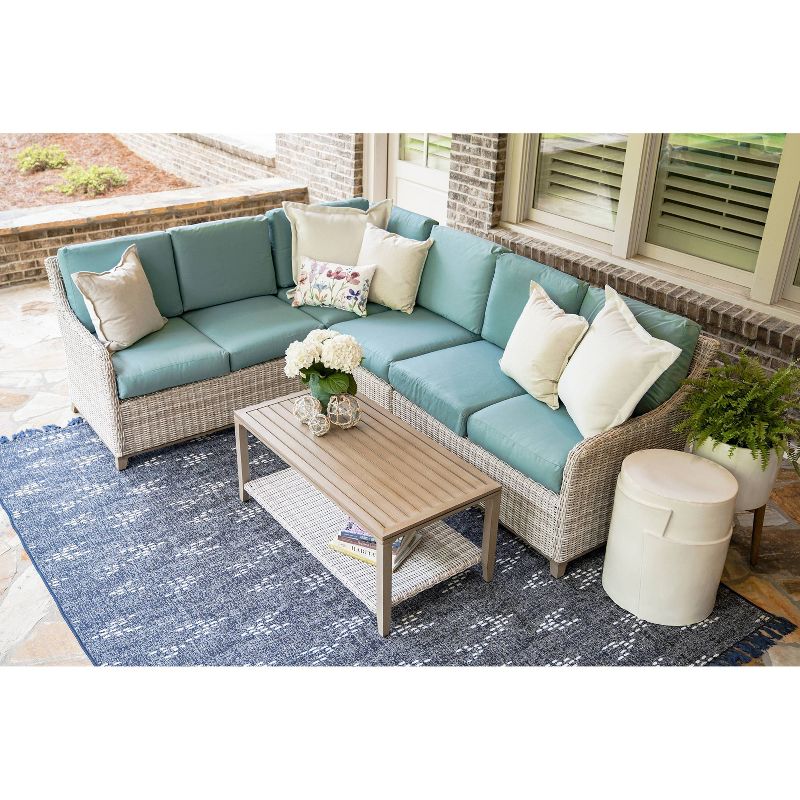 Hampton 5pc Patio Seating Set - Spa Blue - Leisure Made