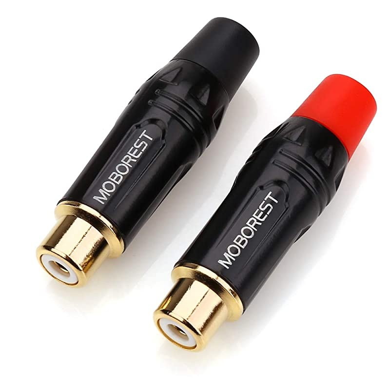 RCA Female Plug Adapter Audio Phono Gold Plated Solder 24K Gold Speaker Plugs RCA Jack Cable Connector Adapter RCA Female2pack