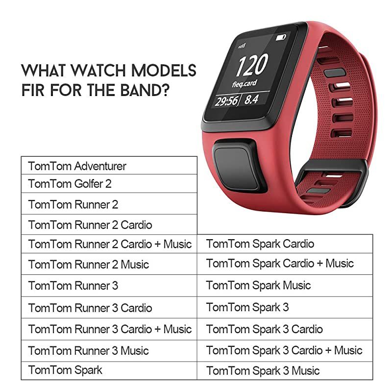 Silicone Watch Band Replacement for SparkSpark 3Golfer 2AdventurerRunner 23 Smartwatch for Man WomenRed