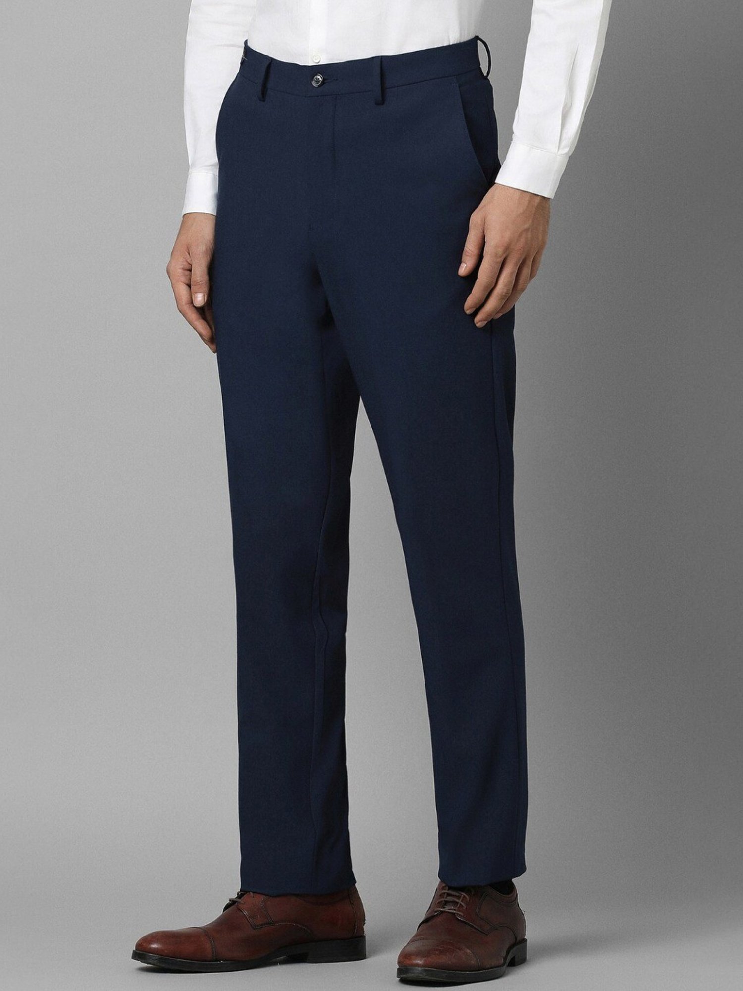Louis Philippe Navy Slim Fit Trousers