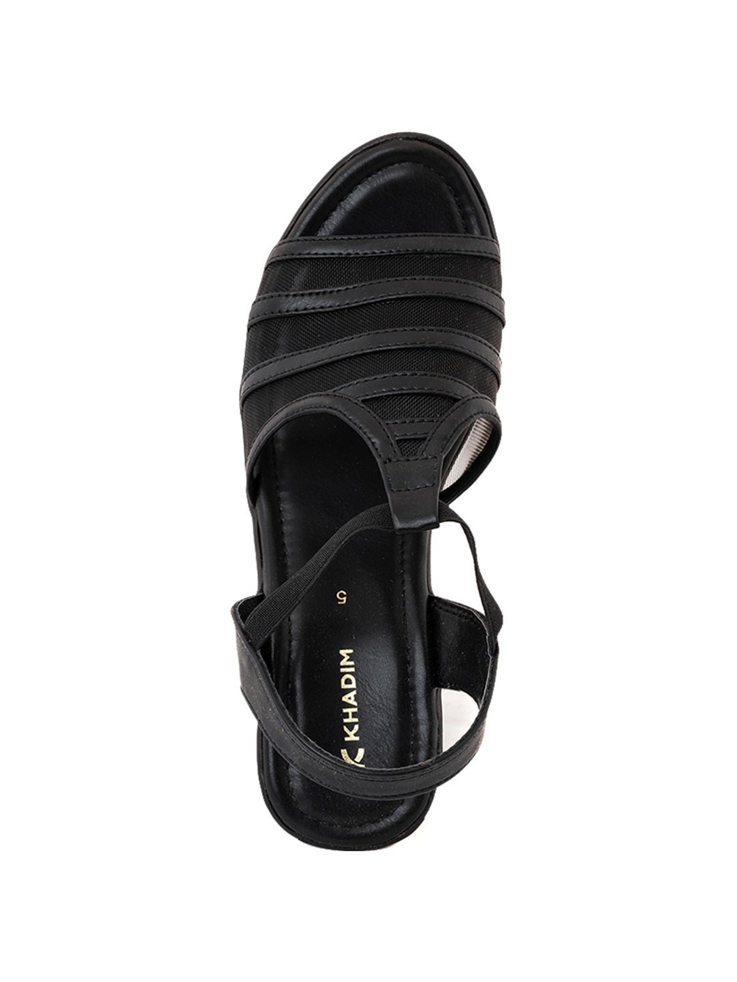 Khadim Women's Black Ankle Strap Sandals