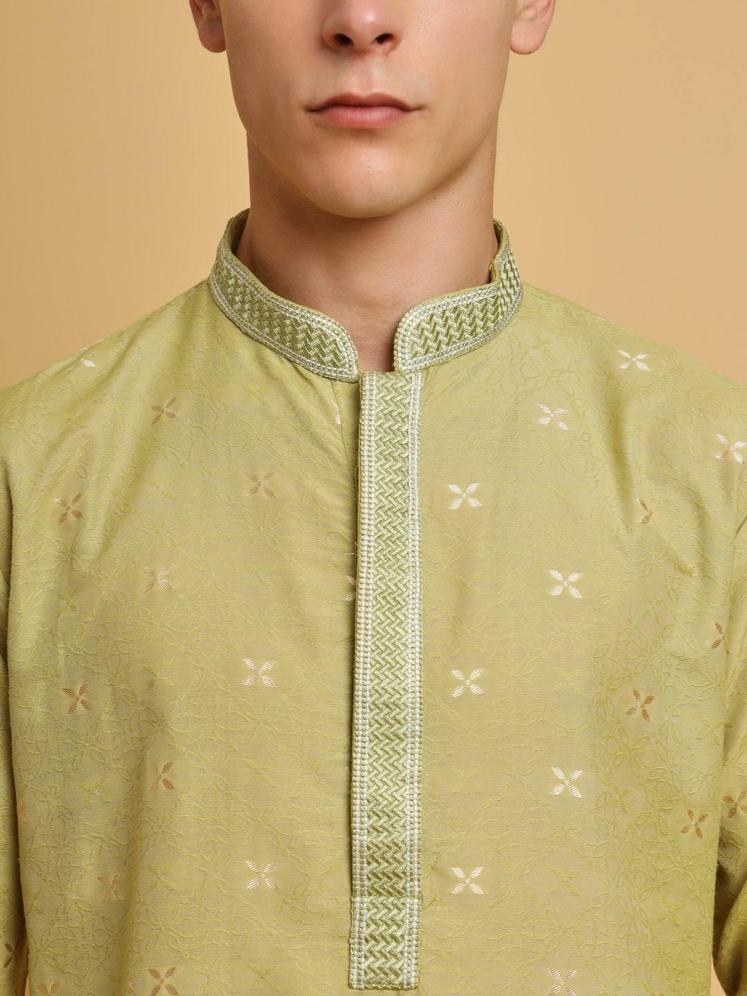 SWAGG INDIA Green Cotton Regular Fit Kurta