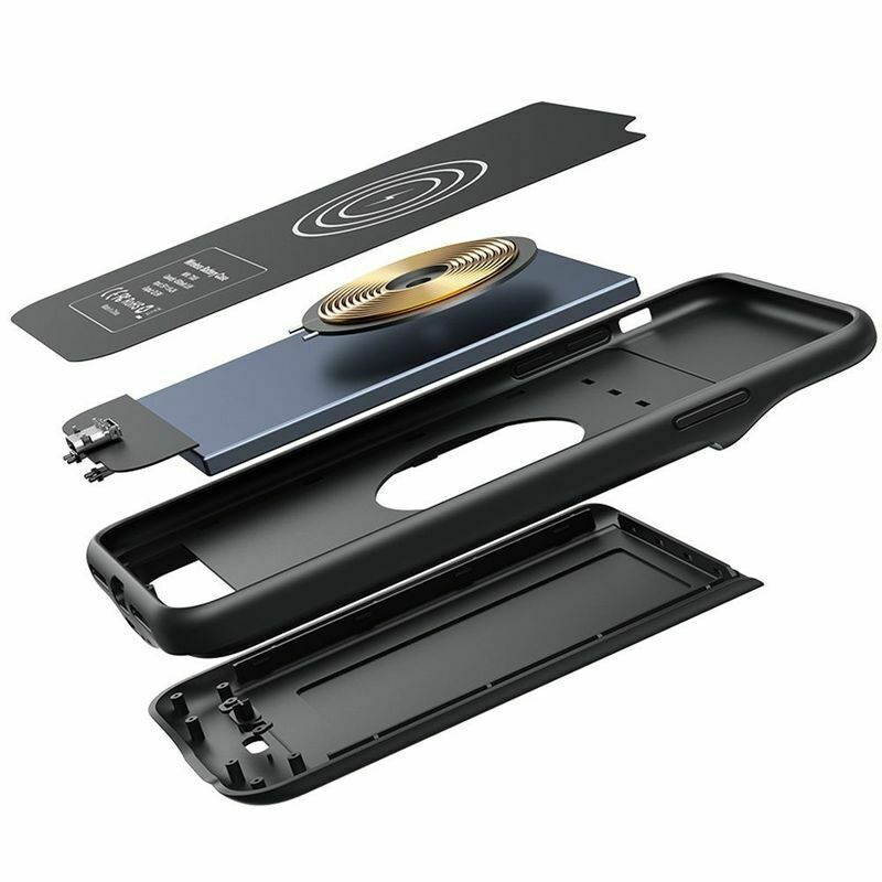 Rubber Coated 4500mAh Battery Case With Wireless Charger For iPhone XR