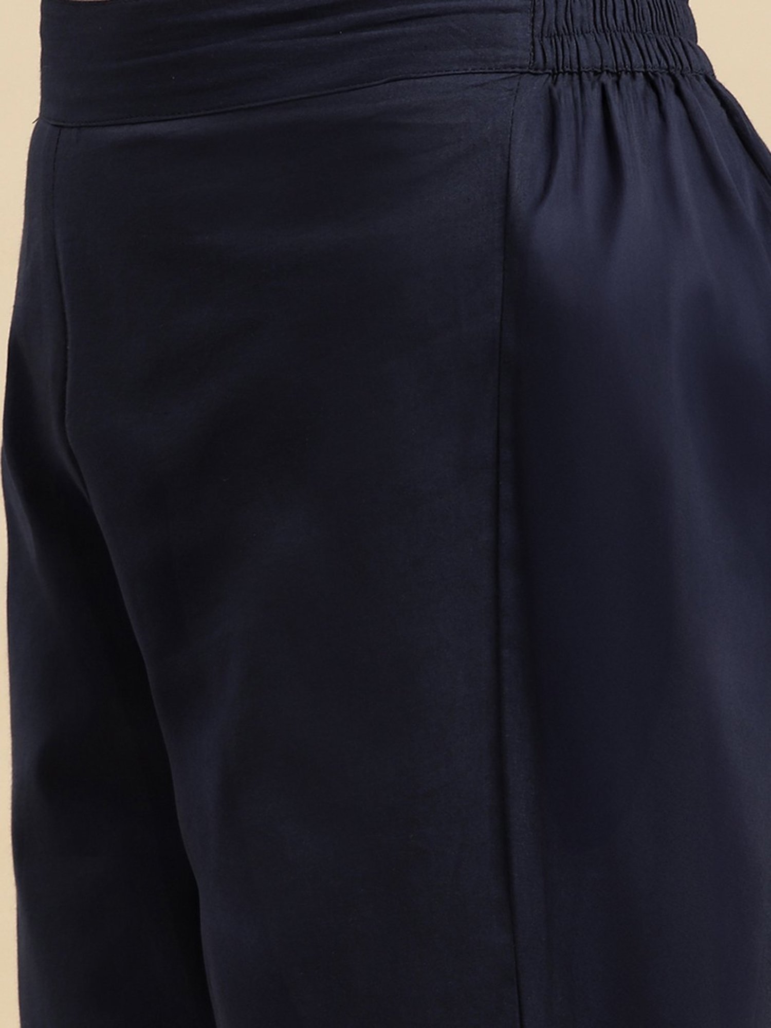 Rangita Navy & Off White Cotton Pants - Pack of 2