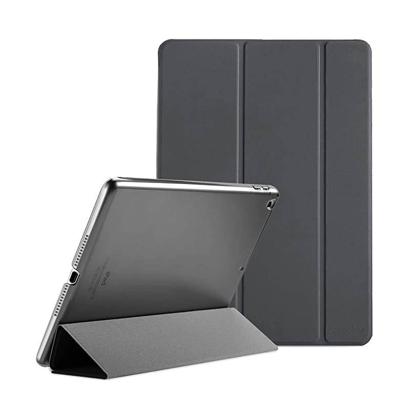 iPad 9.7 Case (Old Model) 2018 iPad 6th Generation / 2017 iPad 5th Generation Case - Ultra Slim Lightweight Stand Case with Translucent Frosted Back Smart Cover for iPad 9.7 Inch &ndash;Grey