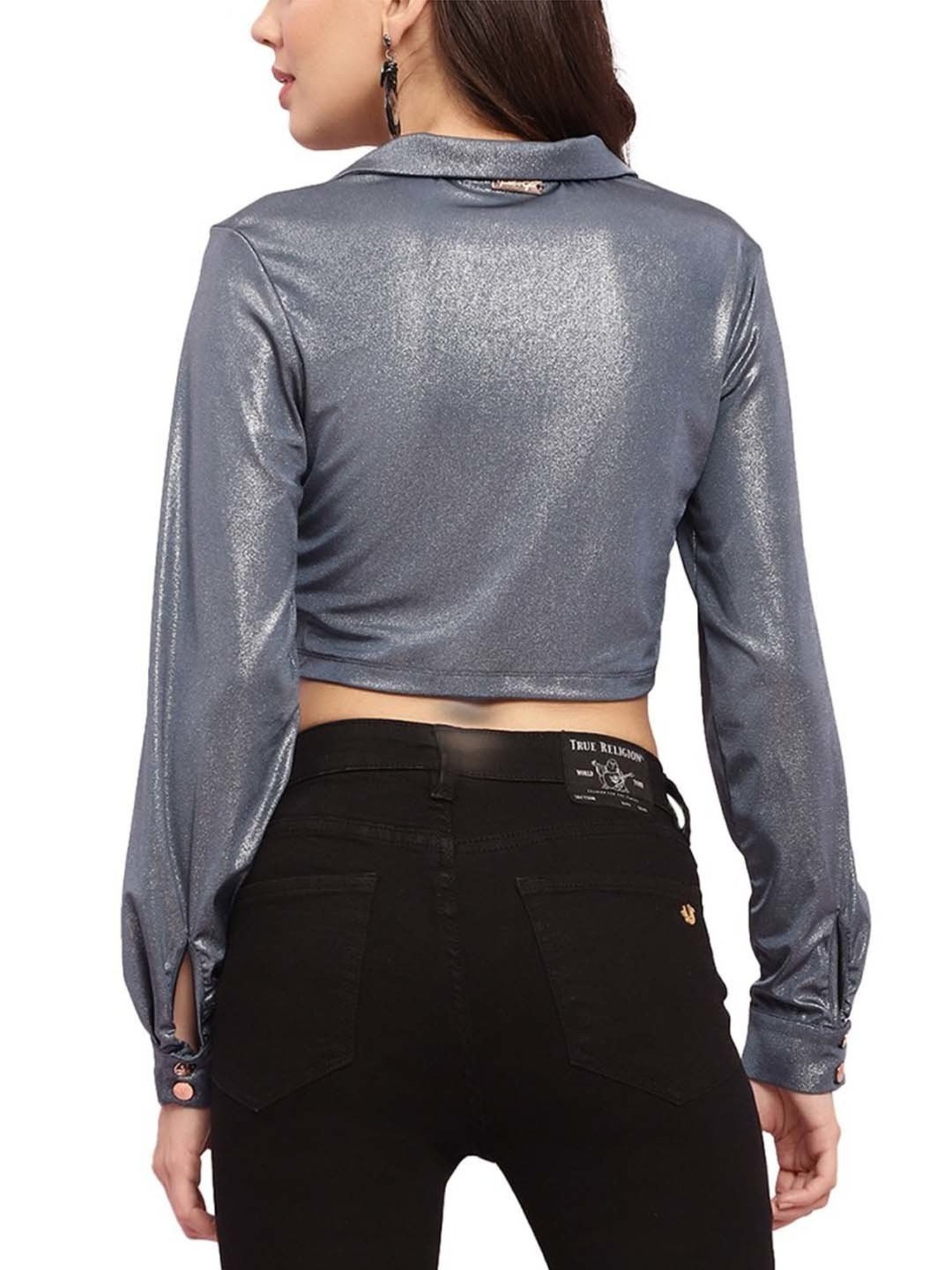 KENDALL + KYLIE Grey Slim Fit Shirt