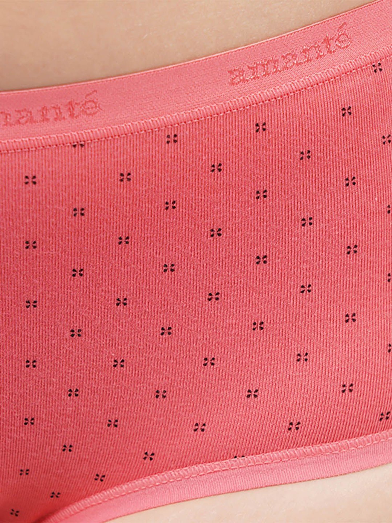 Amante Pink & Black Cotton Printed Hipster Panty (Pack of 2)