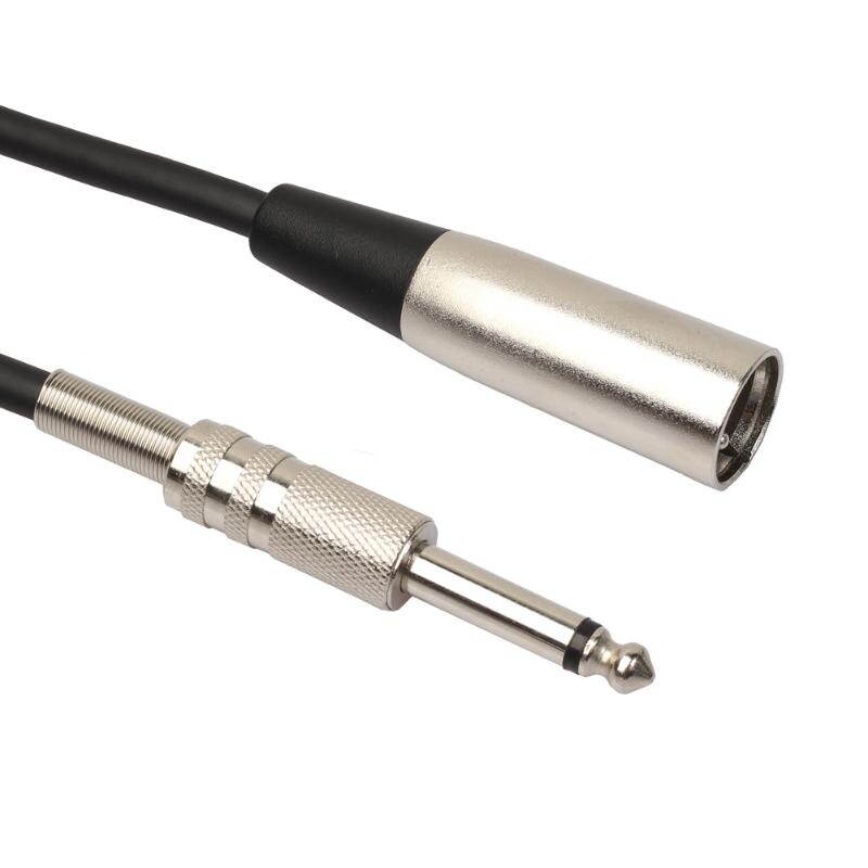 3P XLR Male Jack to 1/4" 6.35mm Female Plug Stereo Microphone Adapter Silve