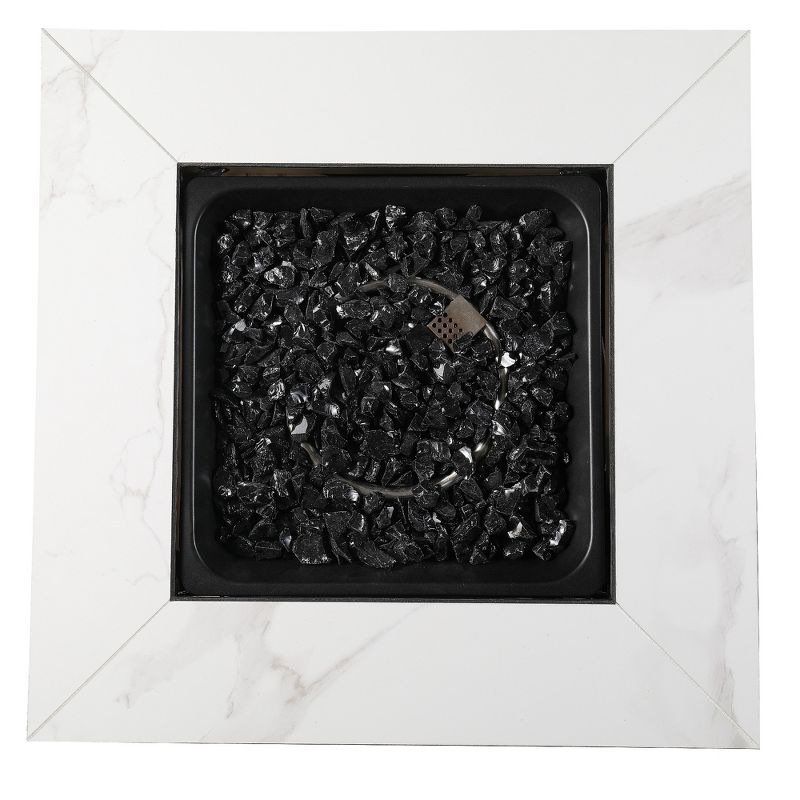 Endless Summer 30 inch Gas Fire Pit Table with Cover, Black Glass