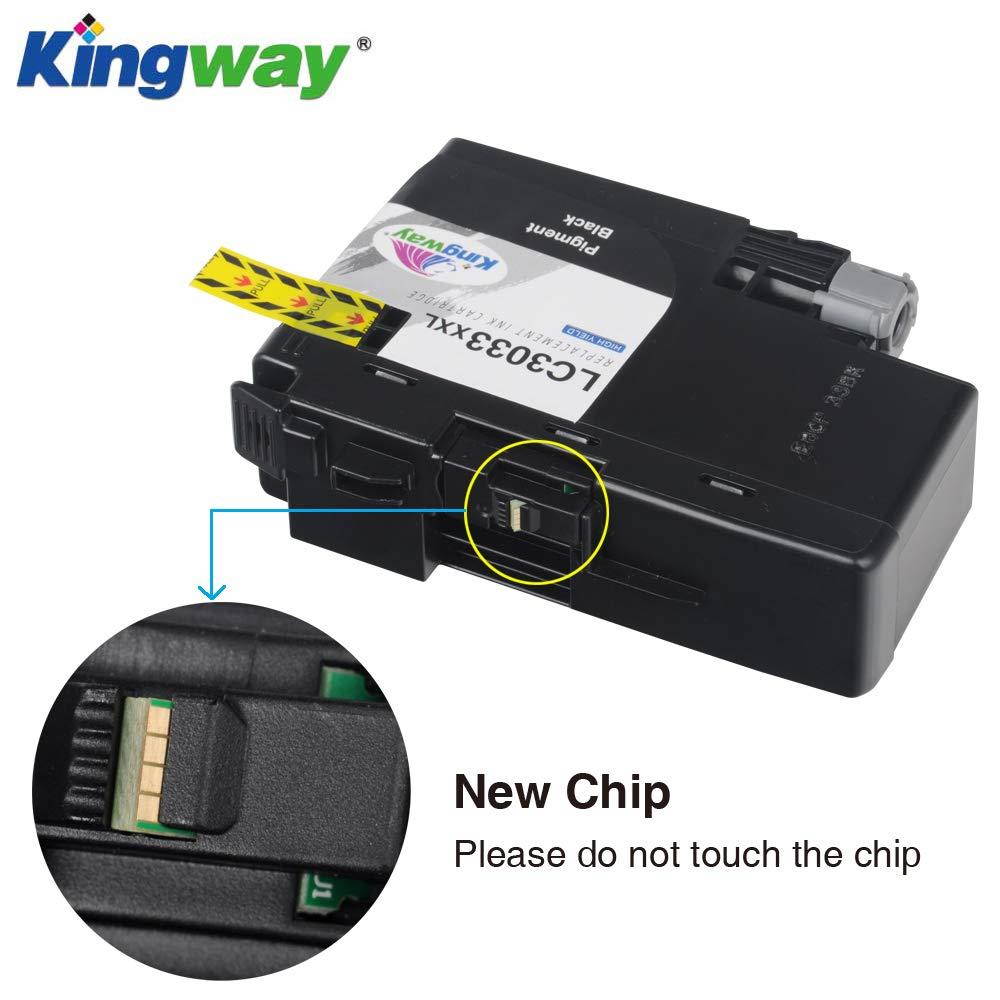Kingway Compatible Ink Cartridge Replacement for Brother LC3033 LC3033XXL Work with MFC-J995DW MFC-J995DWXL Printer (Black, Cyan, Magenta, Yellow, 4-Pack)