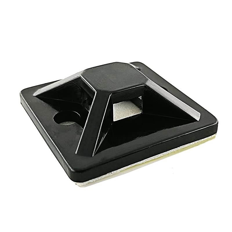 Strong Cable Zip Tie Mounts with Screw Hole Zip Wire Tie Mounting Base 100 Pack Self Adhesive Tie Mount BlackZip Tie Mounting Squares 1x1 Inch