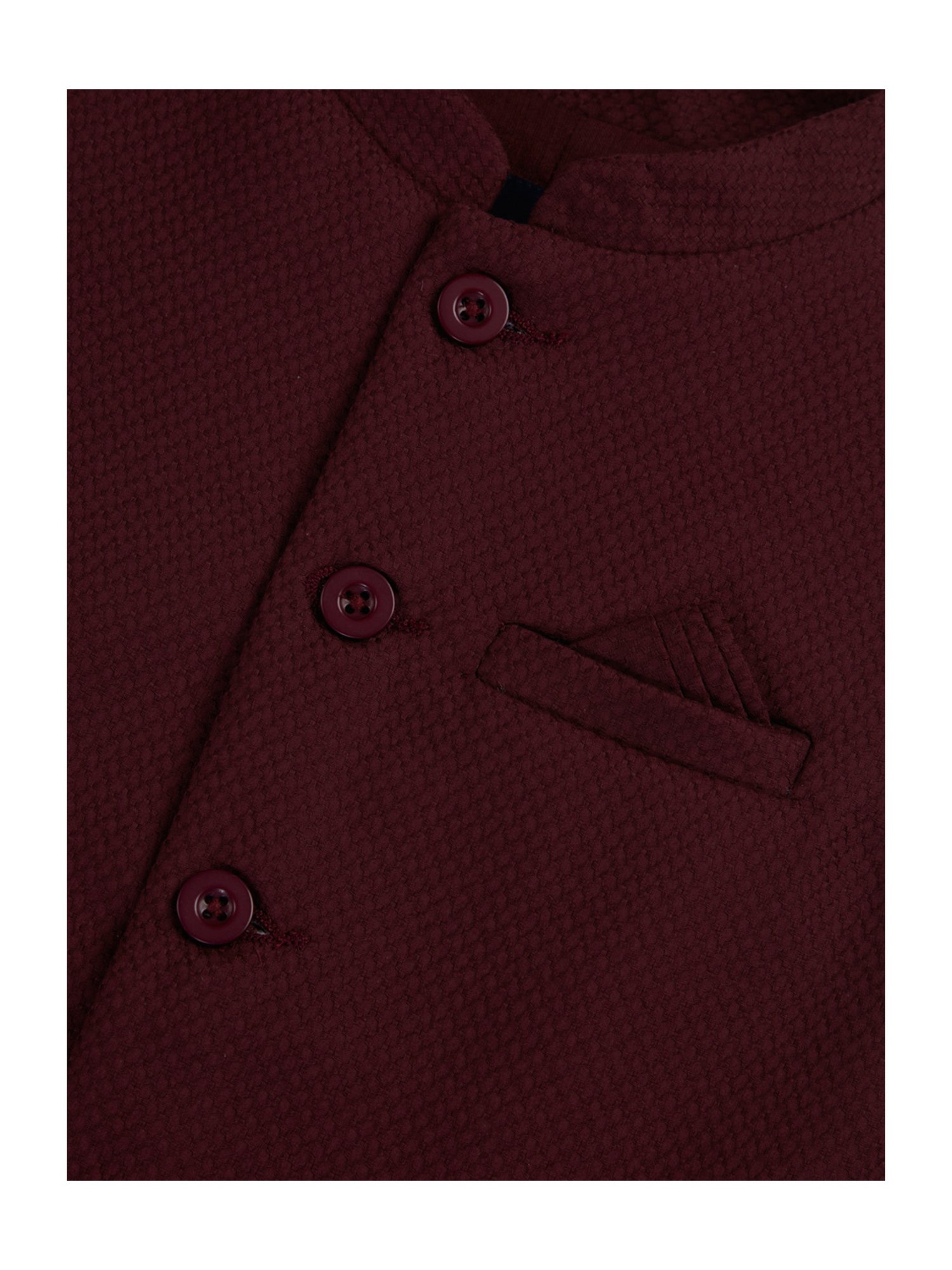 Gini & Jony Kids Maroon Solid Nehru Jacket