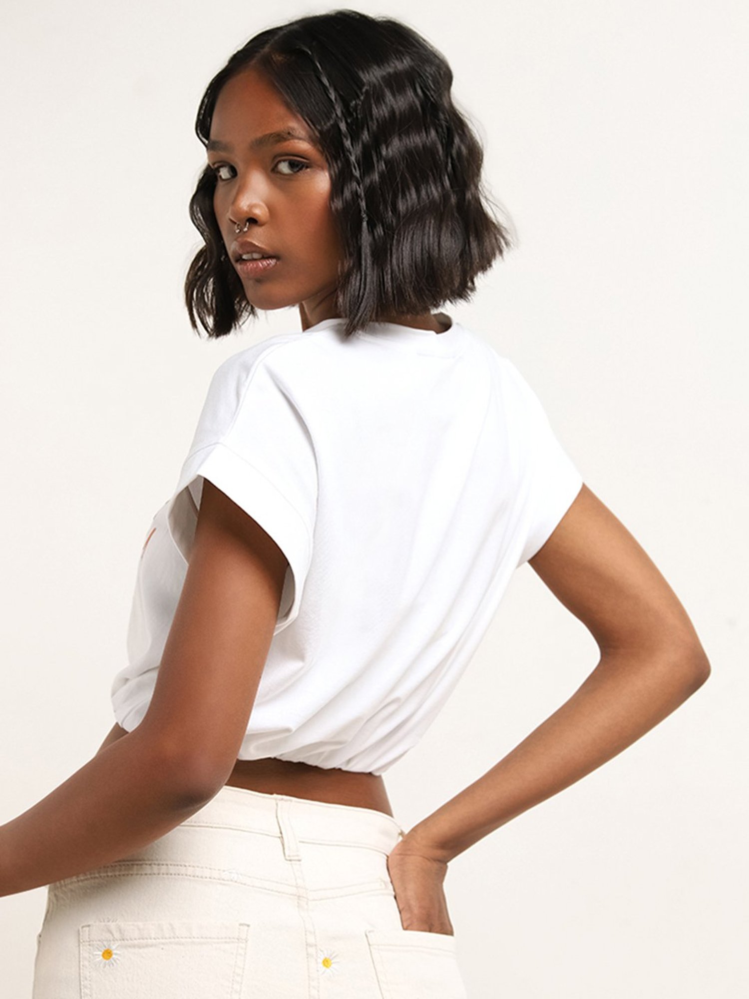 Nuon by Westside White Text Design T-Shirt