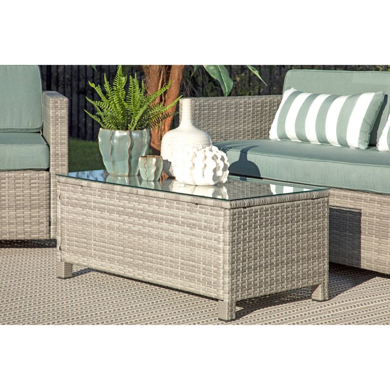 Alicia 4pc Outdoor Squared Wicker Sofa Set - Light Gray - Coaster