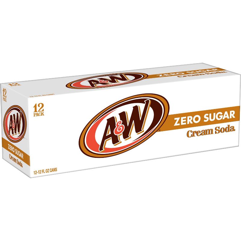 A&W Zero Sugar Cream Soda - 12pk/12 fl oz Cans