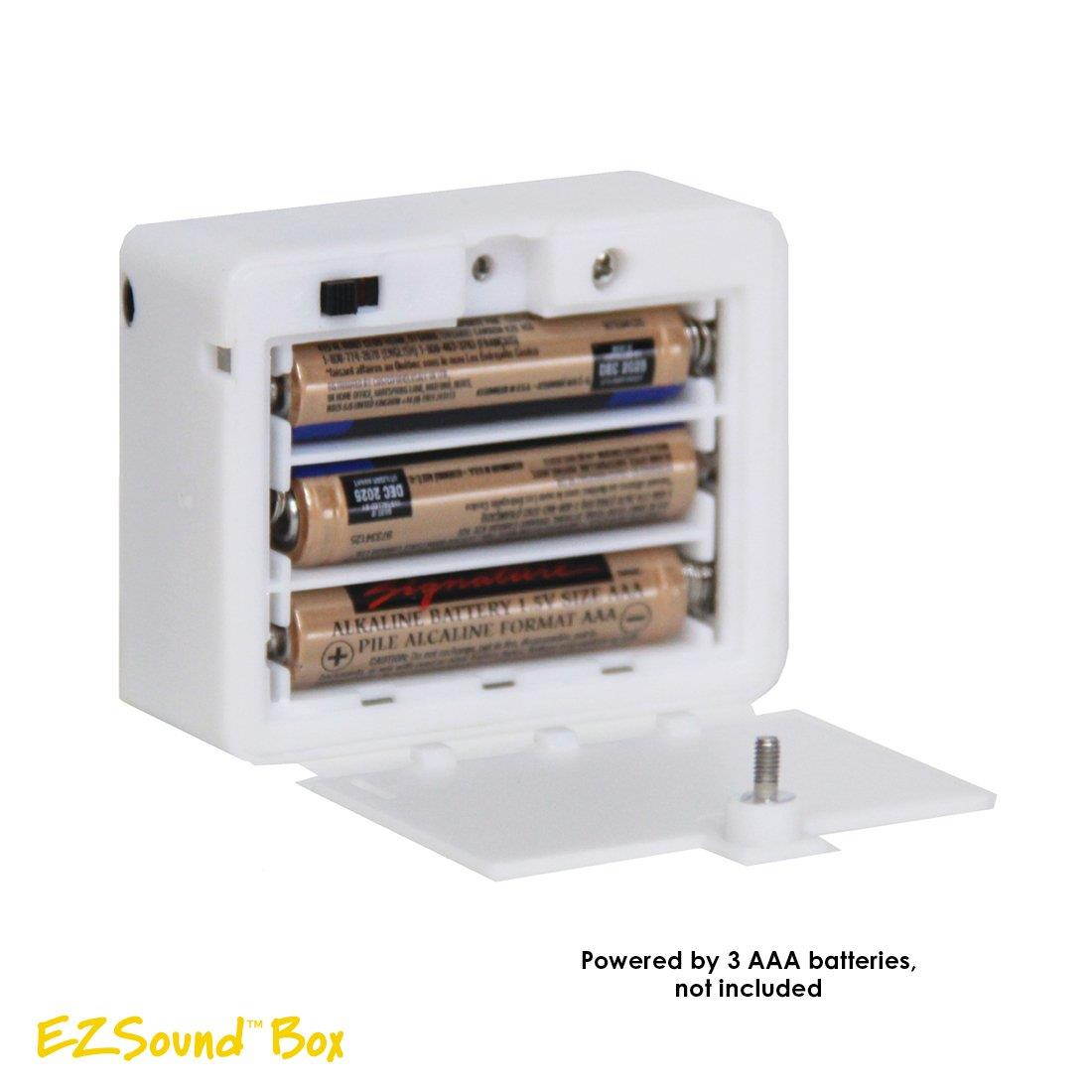 EZSound Box - Front Play Button for Personal Messages, Favorite Tunes, Stuffed Toys, Science Projects, Hobbies, Craft Projects, Talking Displays, etc - 200 seconds - Rerecordable thru Audio Port