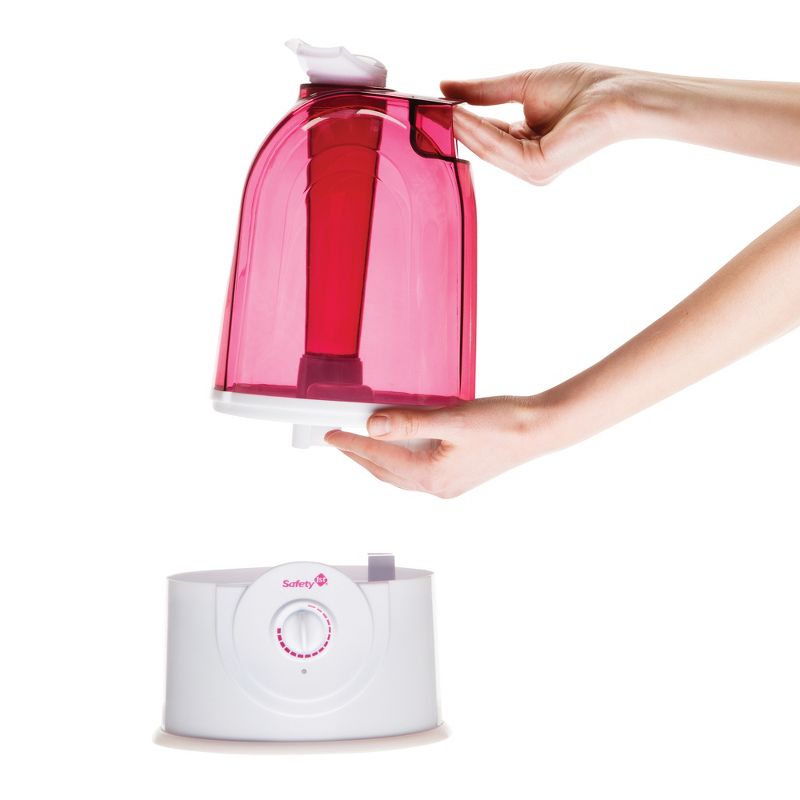 Safety 1st IH4160504 Cool Mist Ultrasonic 360 Degree Rotating Gentle Nursery Indoor Air Humidifier, Raspberry Pink