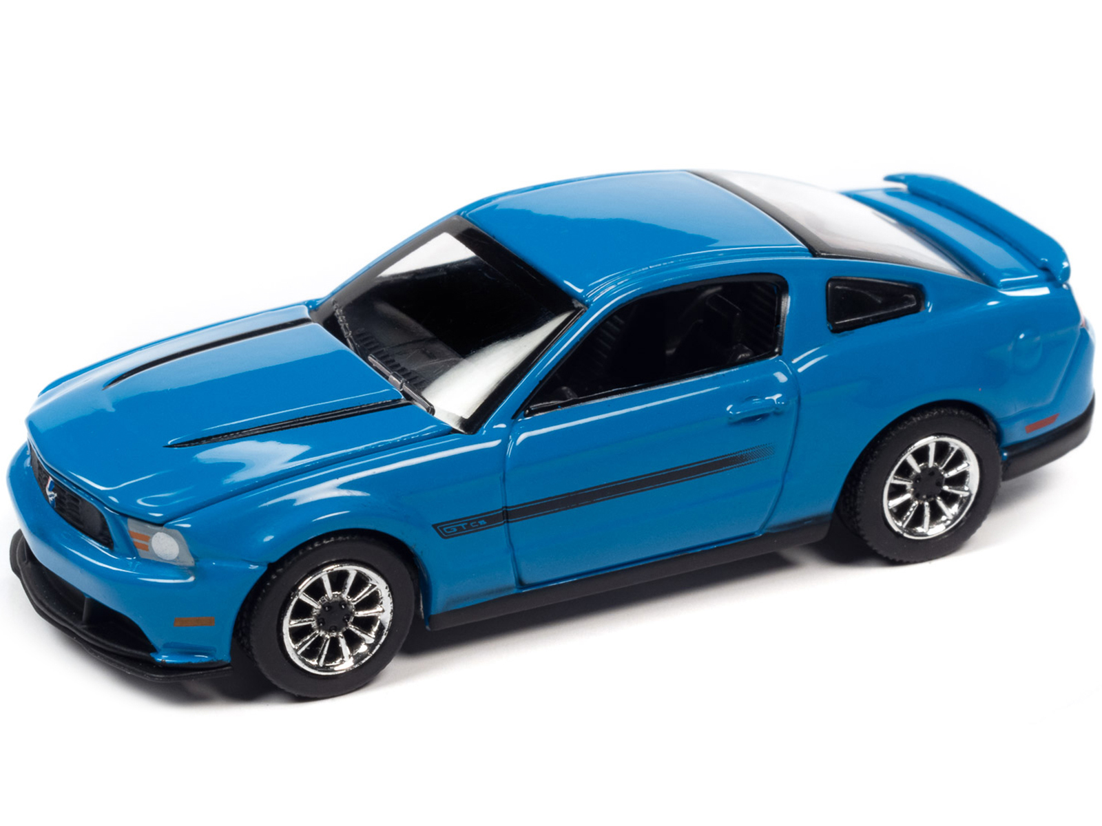 2012 Ford Mustang GT/CS Grabber Blue with Black Stripes "Modern Muscle" Limited Edition 1/64 Diecast Model Car by Auto World
