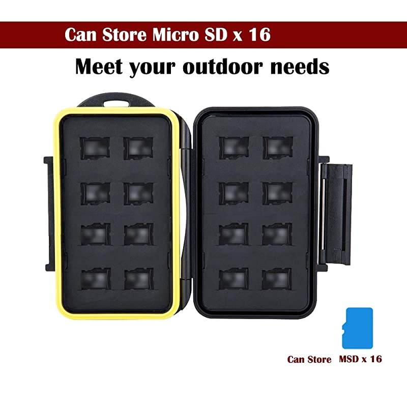 Slots Micro SD Card Holder Micro SD Holder Case with Carabiner WaterResistant AntiShock