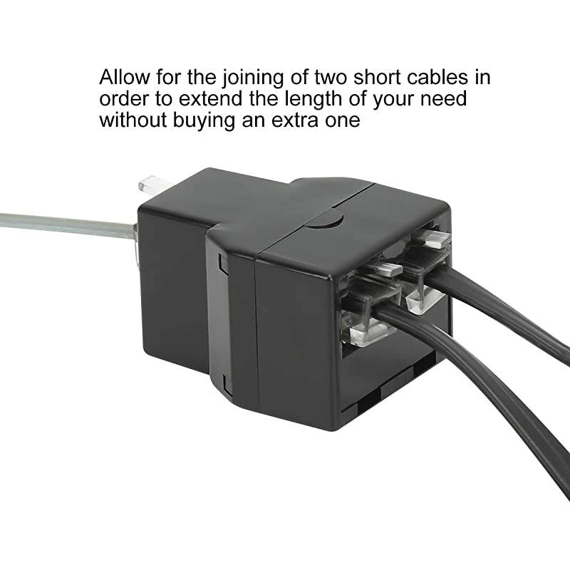 RJ12 6P6C 1 Female to 2 Female Telephone Line Splitters  Telephone Landline Cable Connector and SeparatorBlack2 Pack