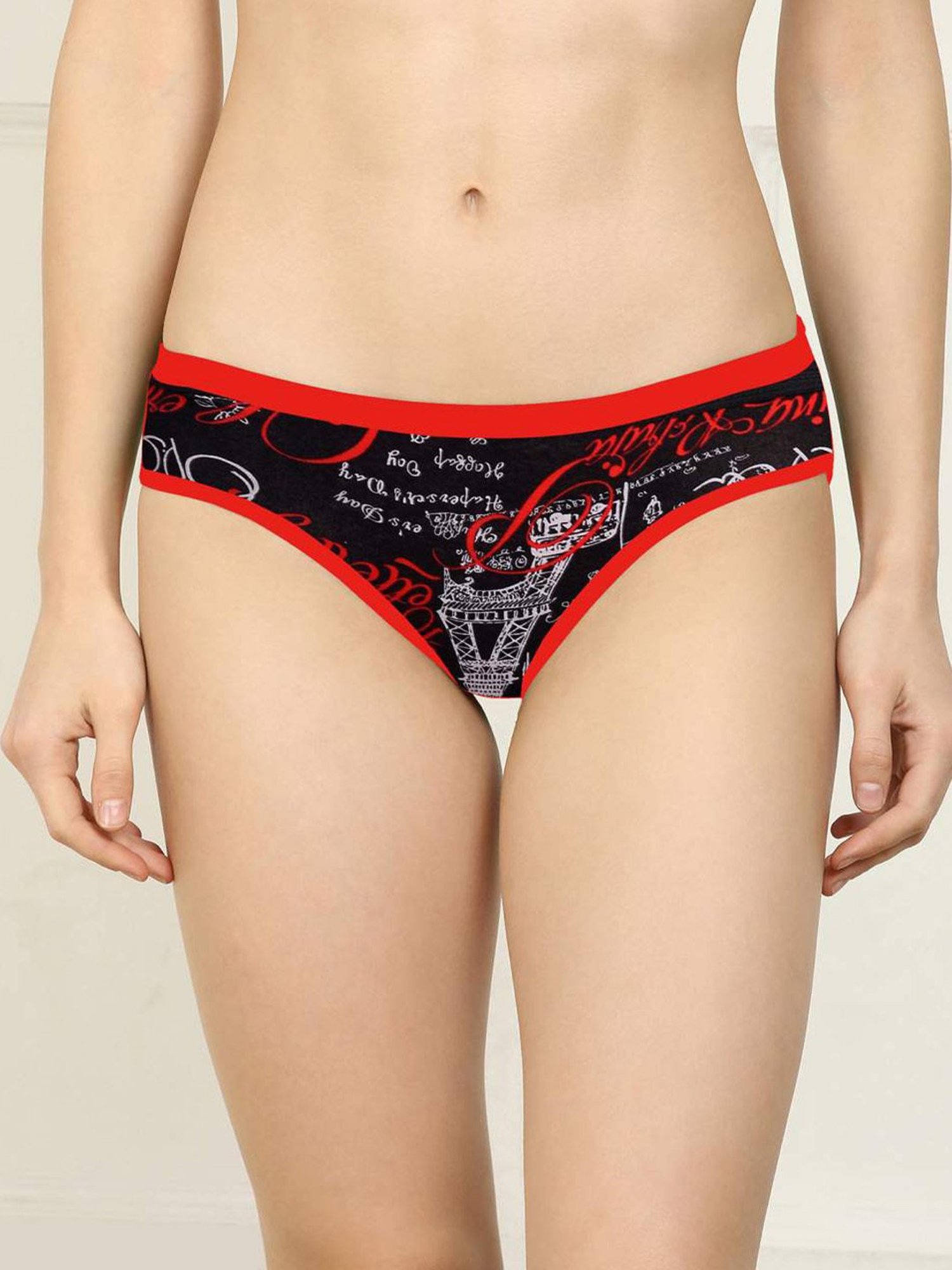 AROUSY Black Printed Hipster Panty