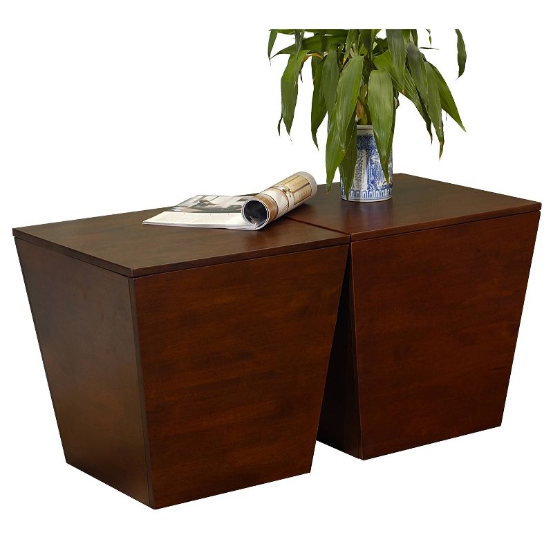 Mesa Storage Cube, End Table - Antique Walnut - Winsome