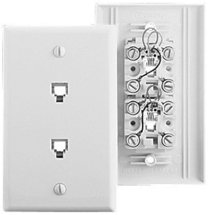 Standard Duplex Flush Mount Jack White