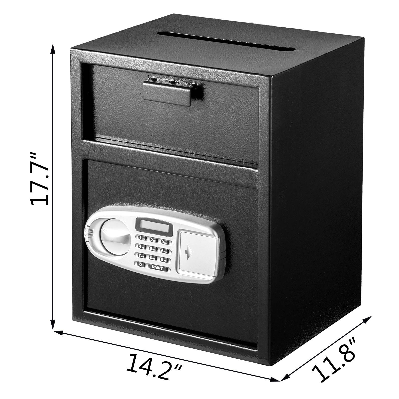 VEVOR Digital Depository Safe Made of Carbon Steel Deposit Safe Electronic Code Lock Depository Safe with Deposit Slot Restaurant Safe with Two Emergency Keys Depository Box for Home Hotel and Office