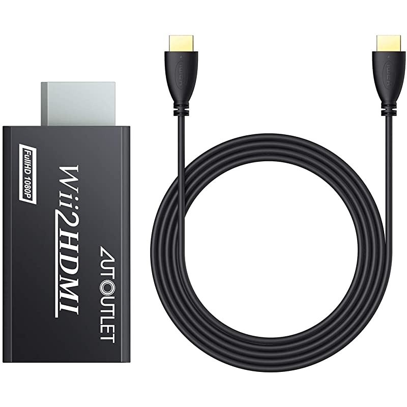 Wii to HDMI Converter WII2HDMI Wii Signal to HDMI Support 720P 1080P 35MM Audio HD Video Output Adapter with 1M HDMI Cable for Nintendo Wii