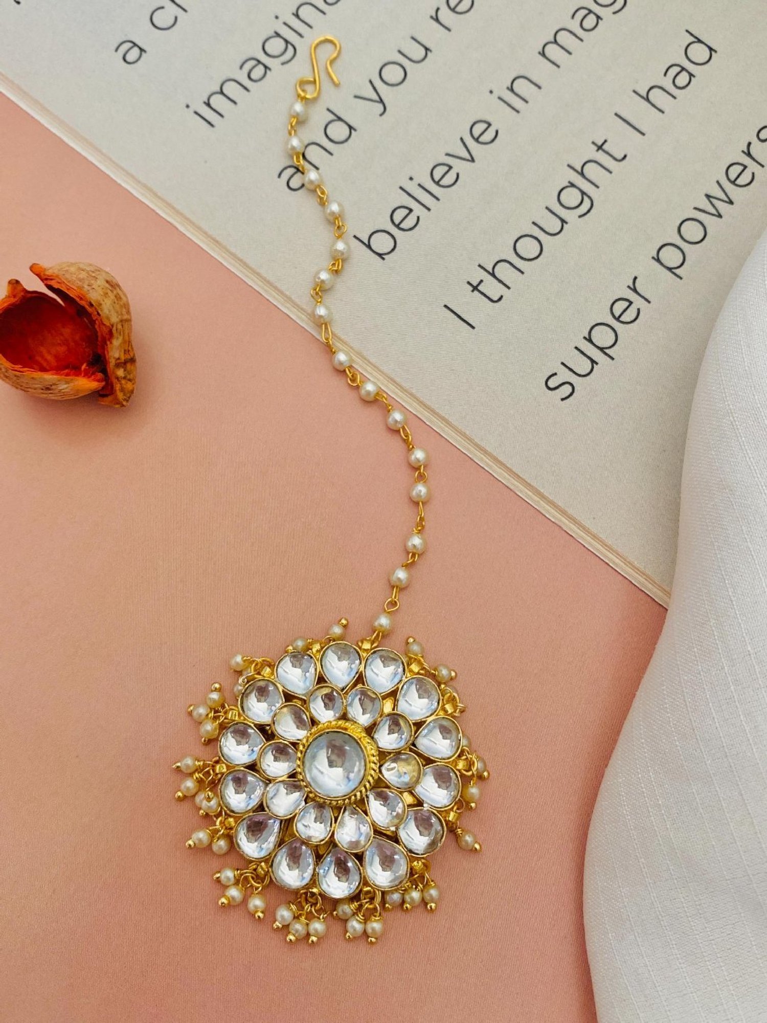 Abdesigns Gold-Plated Royal Kundan Maang Tikka